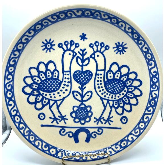 Karl Hentschel/Erna Leitner Studio ceramic‎ Plate Tittmoning signed by leitner - Picture 1 of 8